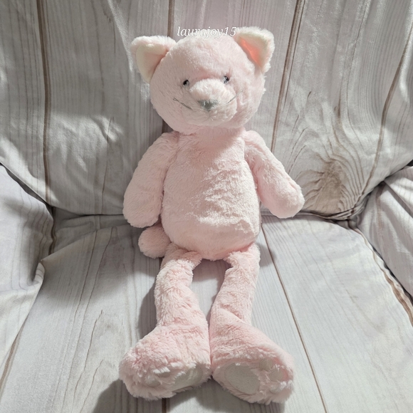 Pottery Barn Kids Pink Cat Plush Stuffed Toy Long Legs Floppy 20 Inch 2015